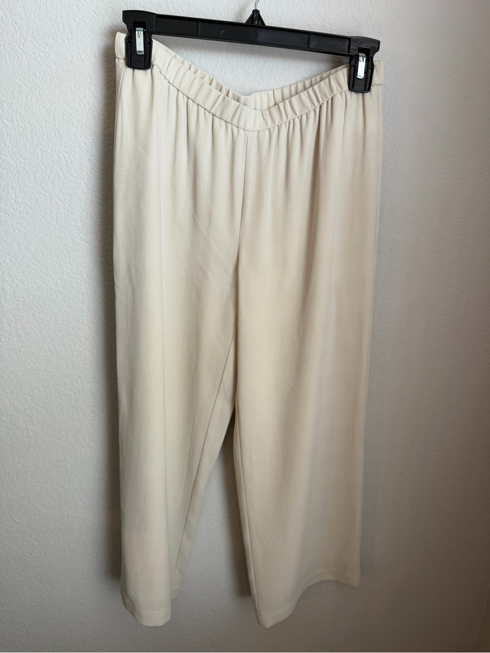 Eileen Fisher Silk Cream Wide-Leg Women's Pants